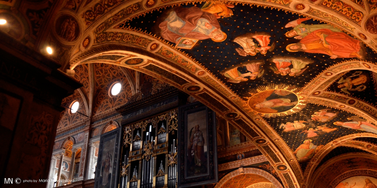 Fresco detail inside the Monastero San Maurizio in Milan