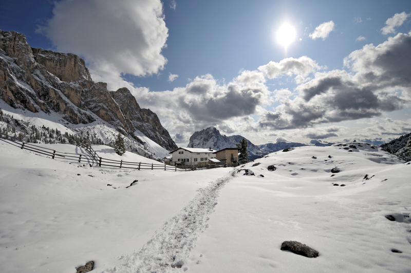 Val Gardena with the snow