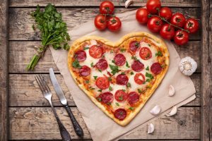 heart pizza: Italy honeymoon