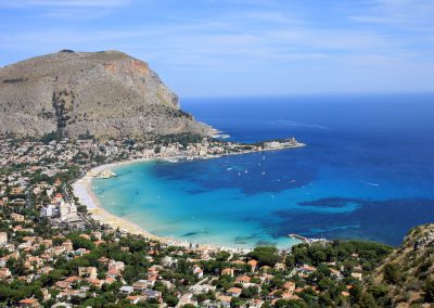 Mondello Bay, Sicily, during a bespoke luxury travel in italy