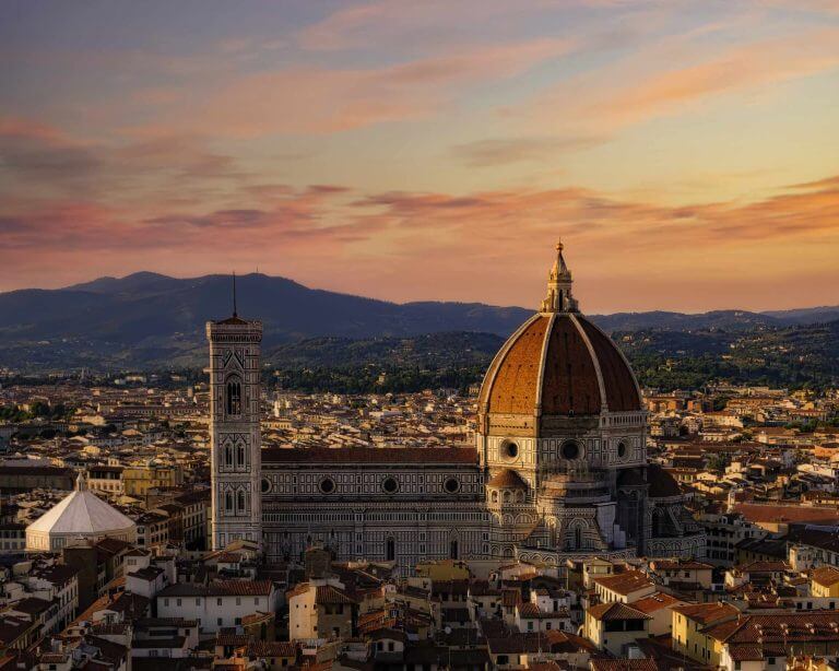 bespoke-italy-travel-aerial-shot-florence-city-sunset