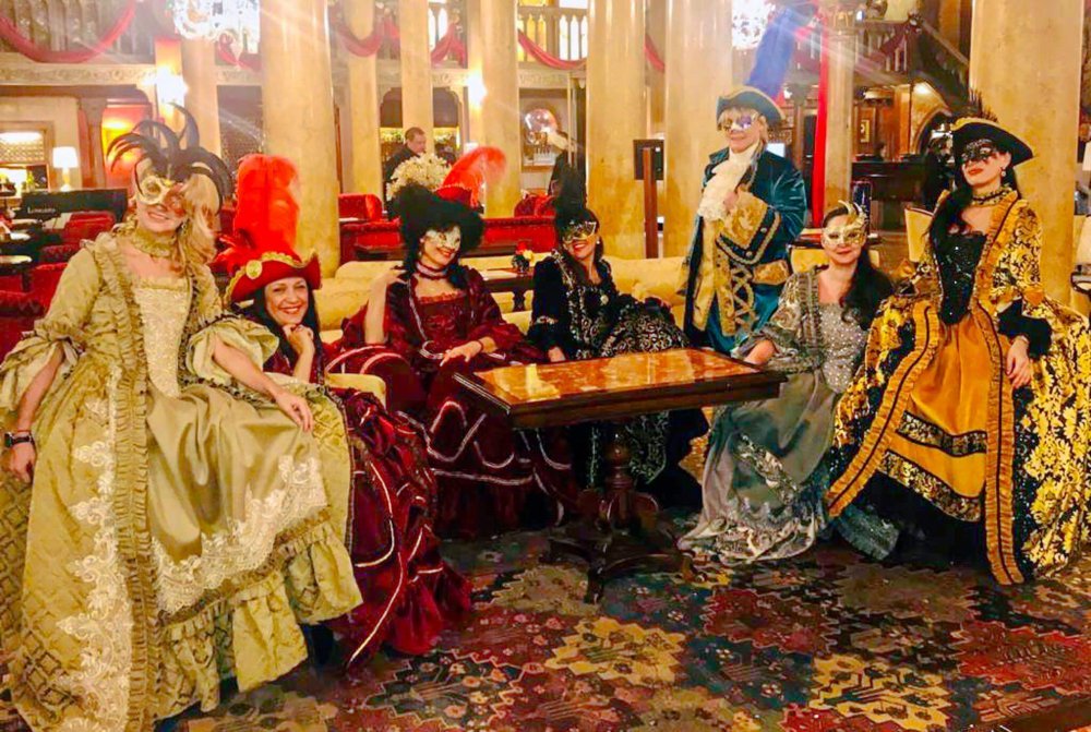 Women in costume at Venice Carnival